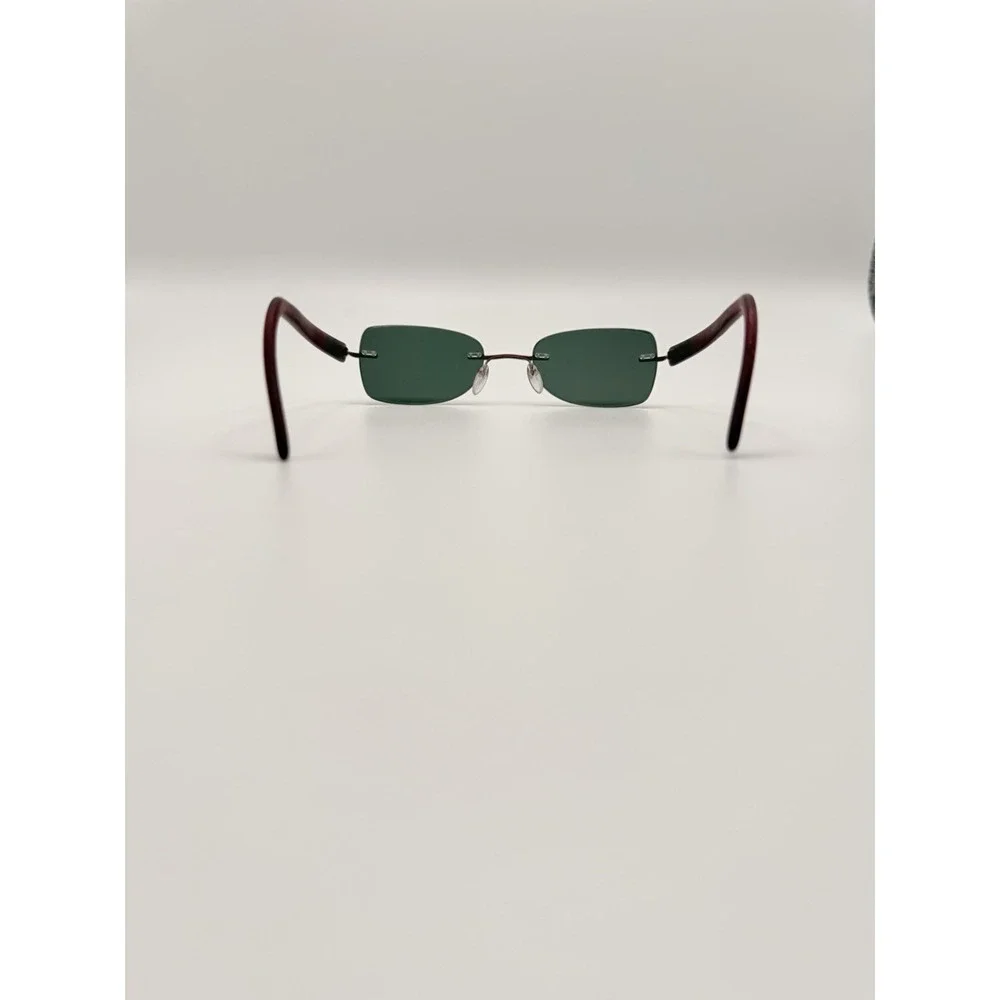 Silhouette 7608 40 6054 Titanium Red Rimless Eyeglasses Frames 17 135 Austria